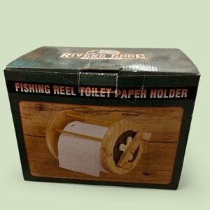 Rivers Edge Fishing Reel Toilet Paper Holder Dispenser Open Box